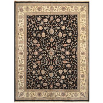 Indo Hand-knotted Kashan Wool Rug (9' x 12')