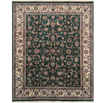 Indo Hand-knotted Kashan Wool Rug (7'8 x 9'6)