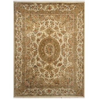 Indo Hand-knotted Aubusson Wool & Silk Rug (8'6 x 11'6)