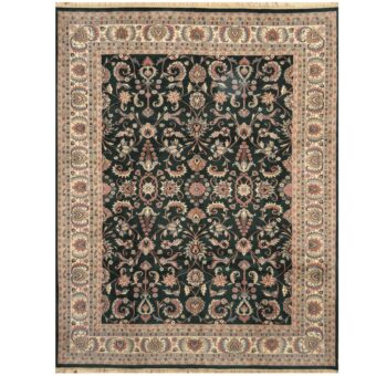 Indo Hand-knotted Kashan Wool Rug (9'2 x 12')