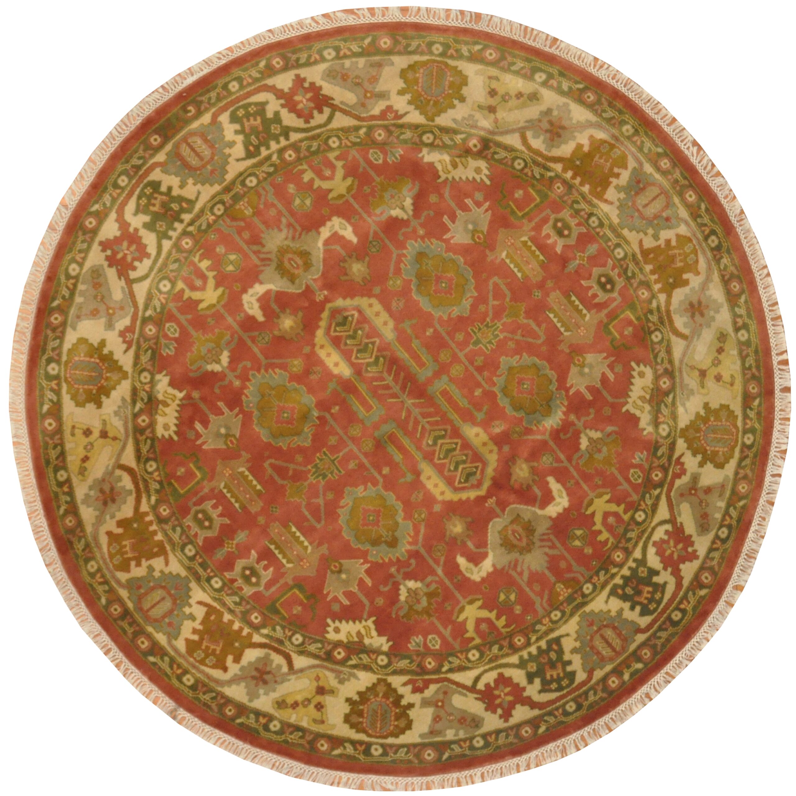 Indo Hand-knotted Oushak Wool Rug (7'9 x 7'9)