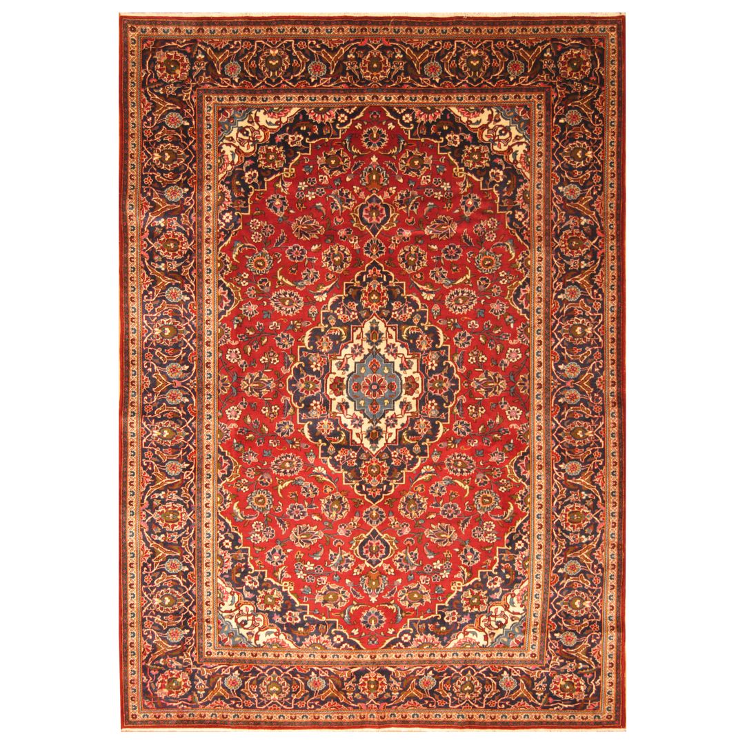 Persian Hand-knotted Kashan Wool Rug (8' x 11'5)