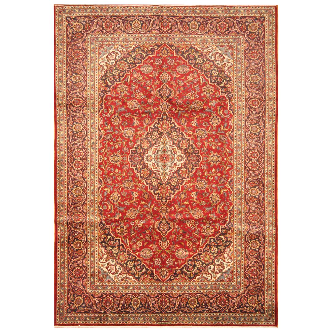 Persian Hand-knotted Kashan Wool Rug (7'10 x 11'5)