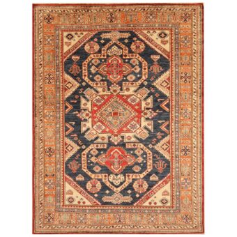 Afghan Hand-knotted Super Kazak Wool Rug (4'9 x 6'6)