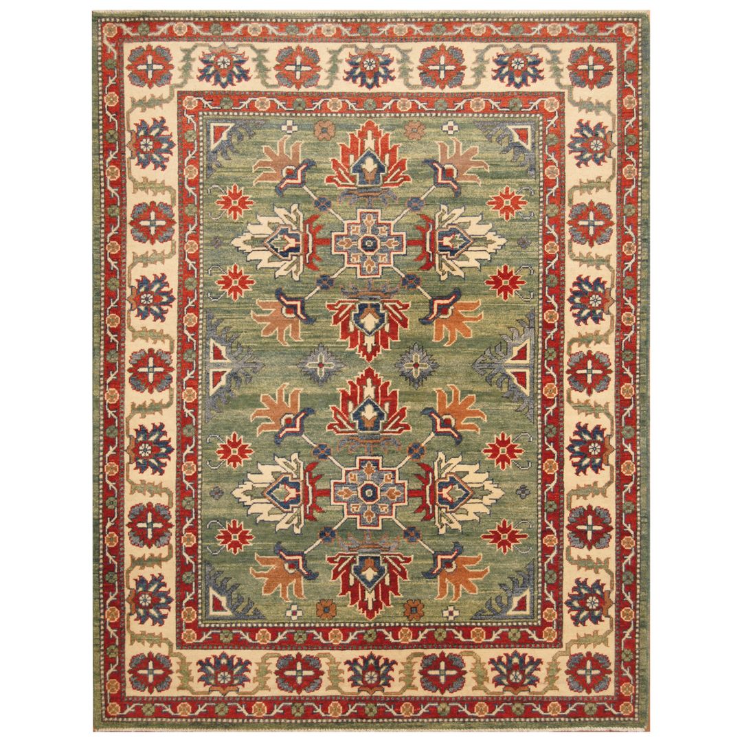 Afghan Hand-knotted Super Kazak Wool Rug (6'10 x 5'4)