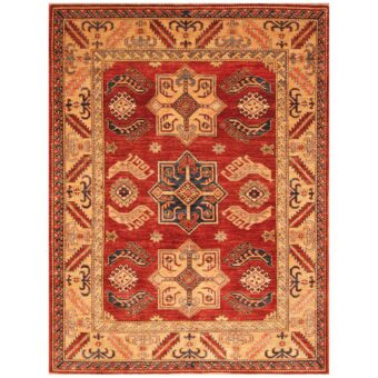 Afghan Hand-knotted Super Kazak Wool Rug (4'2 x 6')