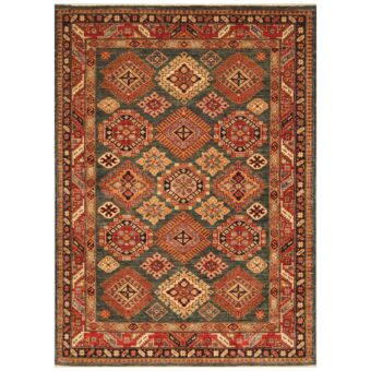 Afghan Hand-knotted Super Kazak Wool Rug (5' x 6'7)
