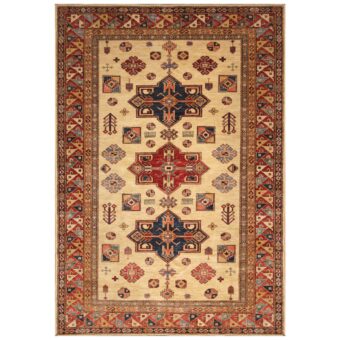 Afghan Hand-knotted Super Kazak Wool Rug (5'7 x 8')