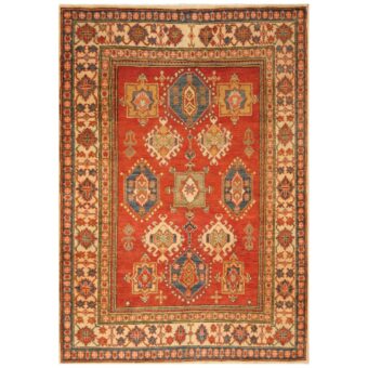 Afghan Hand-knotted Super Kazak Wool Rug (4'9 x 6'10)