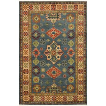 Afghan Hand-knotted Tribal Kazak Wool Rug (4' x 6'2)