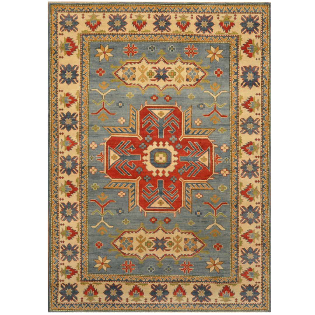 Afghan Hand-knotted Tribal Kazak Wool Rug (6' x 8'7)