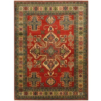 Afghan Hand-knotted Tribal Kazak Wool Rug (5' x 6'9)
