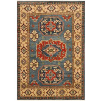 Afghan Hand-knotted Tribal Kazak Wool Rug (5' x 7'2)
