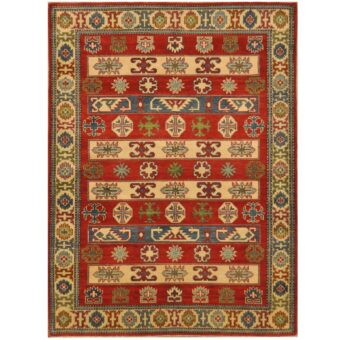 Afghan Hand-knotted Tribal Kazak Wool Rug (5' x 6'10)