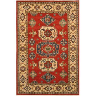 Afghan Hand-knotted Tribal Kazak Wool Rug (6' x 9')