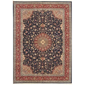Persian Hand-knotted 1940's Semi-antique Tabriz Wool & Silk Rug (11' x 16')