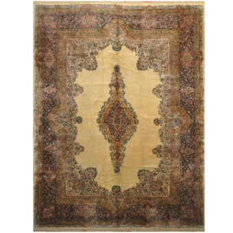 Persian Hand-knotted 1920's Semi-antique Kerman Wool Rug (11'6 x 15'9)