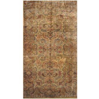 Persian Hand-knotted 1920's Semi-antique Kerman Lavar Wool Rug (9'9 x 18'6)