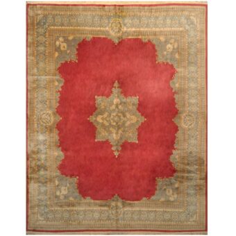 Persian Hand-knotted 1920's Semi-antique Kerman Wool Rug (12'2 x 15'9)