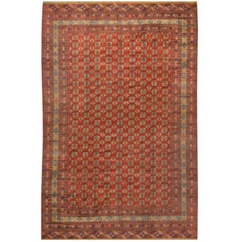Pakistani Hand-knotted 1960's Semi-antique Bokhara Wool Rug (14' x 21')