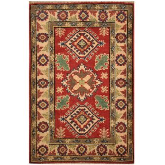 Afghan Hand-knotted Tribal Kazak Wool Rug (2' x 3')
