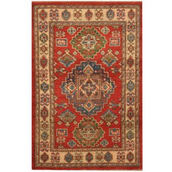 Afghan Hand-knotted Tribal Kazak Wool Rug (4'3 x 2'10)