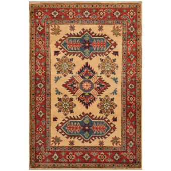 Afghan Hand-knotted Tribal Kazak Wool Rug (2'10 x 4')