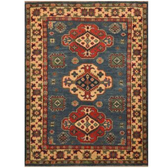 Afghan Hand-knotted Tribal Kazak Wool Rug (3'1 x 4')