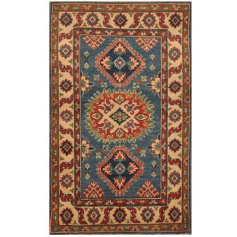 Afghan Hand-knotted Tribal Kazak Wool Rug (2'9 x 4'6)
