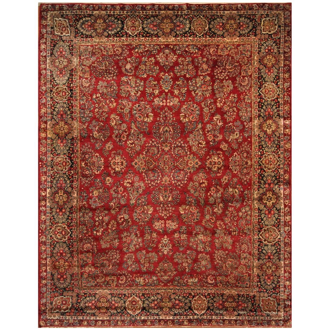 Persian Hand-knotted 1920's Antique Sarouk Wool Rug (12'1 x 15'10)