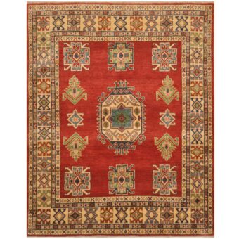Afghan Hand-knotted Tribal Kazak Wool Rug (5' x 6'3)
