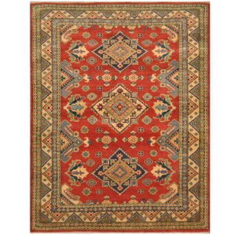 Afghan Hand-knotted Tribal Kazak Wool Rug (5' x 6'6)