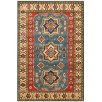 Afghan Hand-knotted Tribal Kazak Wool Rug (5'2 x 7'9)