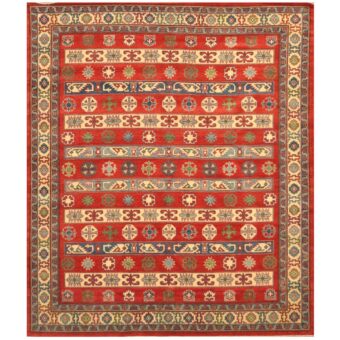 Afghan Hand-knotted Tribal Kazak Wool Rug (8'2 x 9'7)