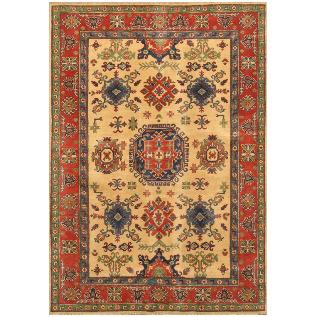 Afghan Hand-knotted Tribal Kazak Wool Rug (5'2 x 7'8)