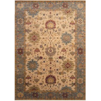 Indo Hand-knotted Vegetable Dye Oushak Wool Rug (10' x 14')
