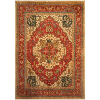 Indo Hand-knotted Vegetable Dye Serapi Wool Rug (10' x 13'10)