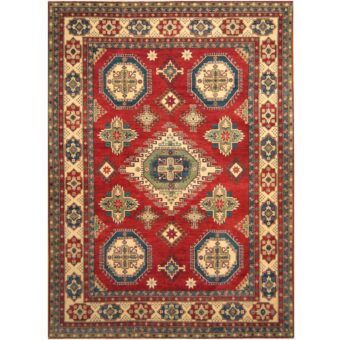 Afghan Hand-knotted Vegetable Dye Kazak Wool Rug (10' x 13'9)