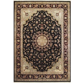 Indo Hand-knotted Kashan Wool & Silk Rug (10' x 14')