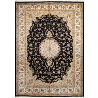 Indo Hand-knotted Kashan Wool & Silk Rug (10' x 14')