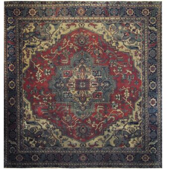 Turkish Hand-knotted 1910's Antique Serapi Wool Rug (11'8 x 11'8)