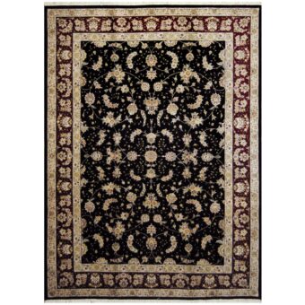 Indo Hand-knotted Tabriz Wool & Silk Rug (8'6 x 11'8)