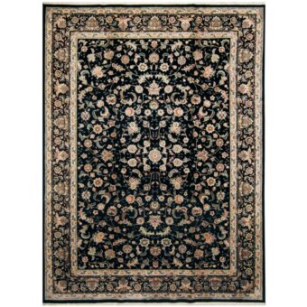 Indo Hand-knotted Tabriz Wool & Silk Rug (9' x 12')