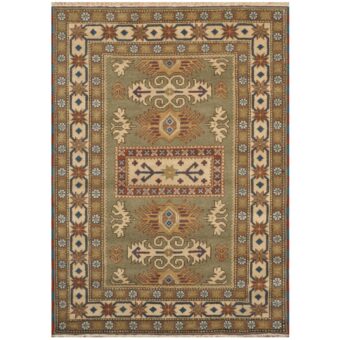 Indo Hand-knotted Tribal Kazak Wool Rug (4'8 x 6'7)