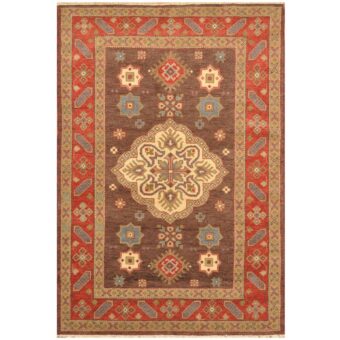Indo Hand-knotted Tribal Kazak Wool Rug (5'9 x 8'2)
