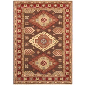 Indo Hand-knotted Tribal Kazak Wool Rug (5'9 x 8')