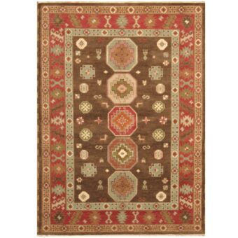 Indo Hand-knotted Tribal Kazak Wool Rug (5'10 x 8')