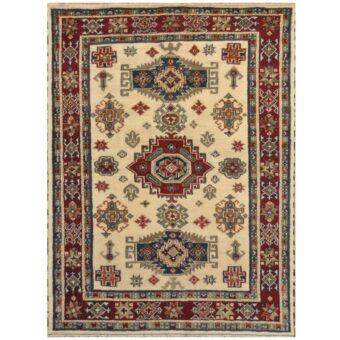 Indo Hand-knotted Tribal Kazak Wool Rug (5'10 x 7'9)