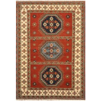 Indo Hand-knotted Tribal Kazak Wool Rug (5'9 x 8'2)