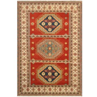 Indo Hand-knotted Tribal Kazak Wool Rug (6'10 x 9'10)